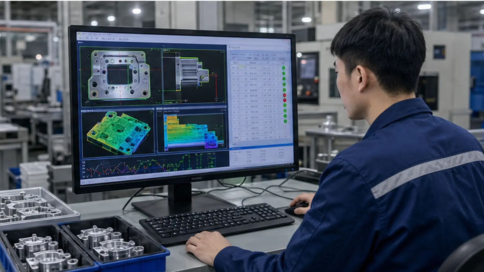 2.5D-Höhen- und Maßprüfung für CNC-Präzisionsteile im Einsatz an einer 2.5D-Messlinie für CNC-Präzisionsteile