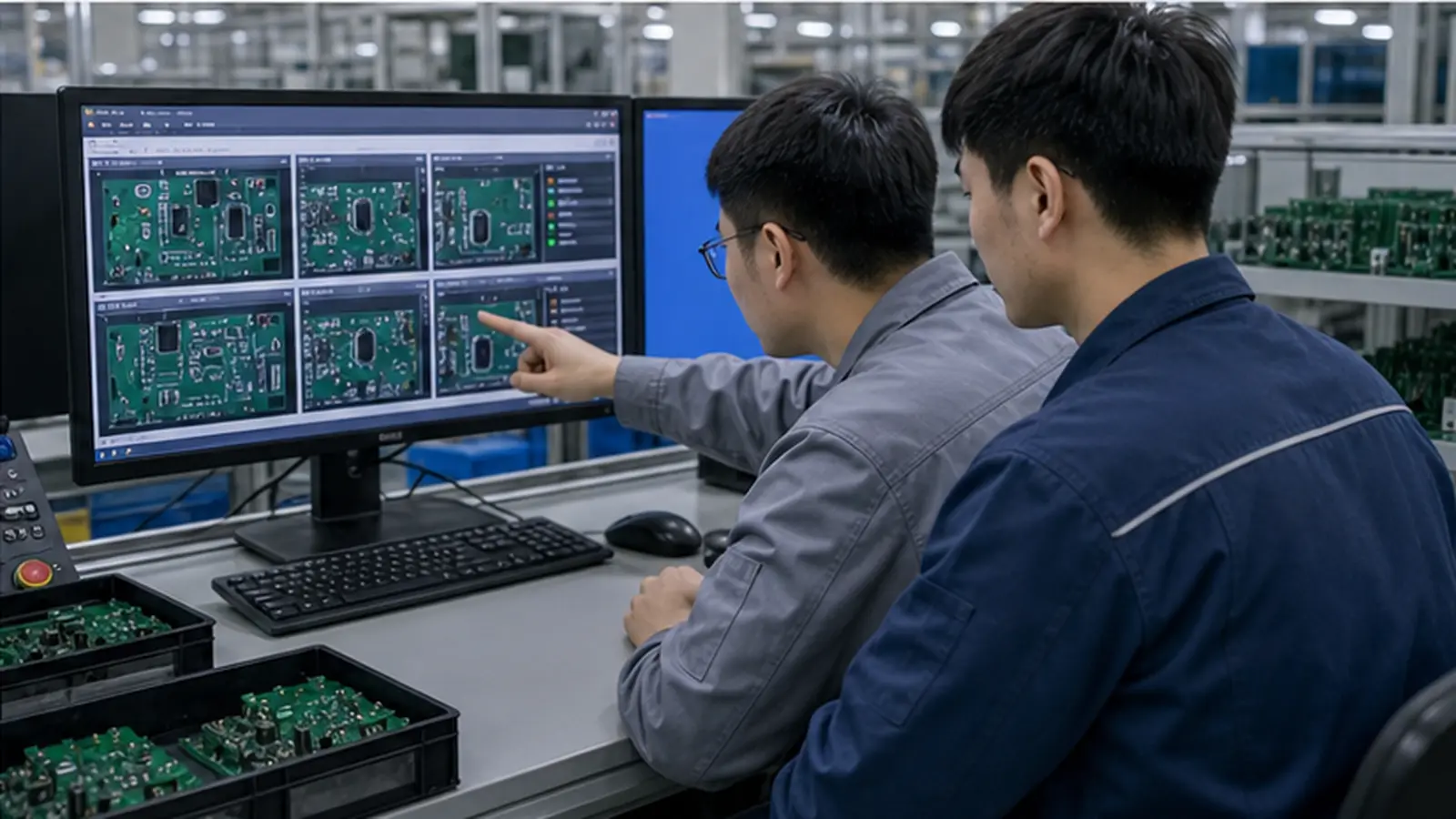 PCB THT 극성 및 누락 부품 검사 라인에서 동작하는 PCB THT 극성 및 누락 부품 비전 검사 설치 리뷰