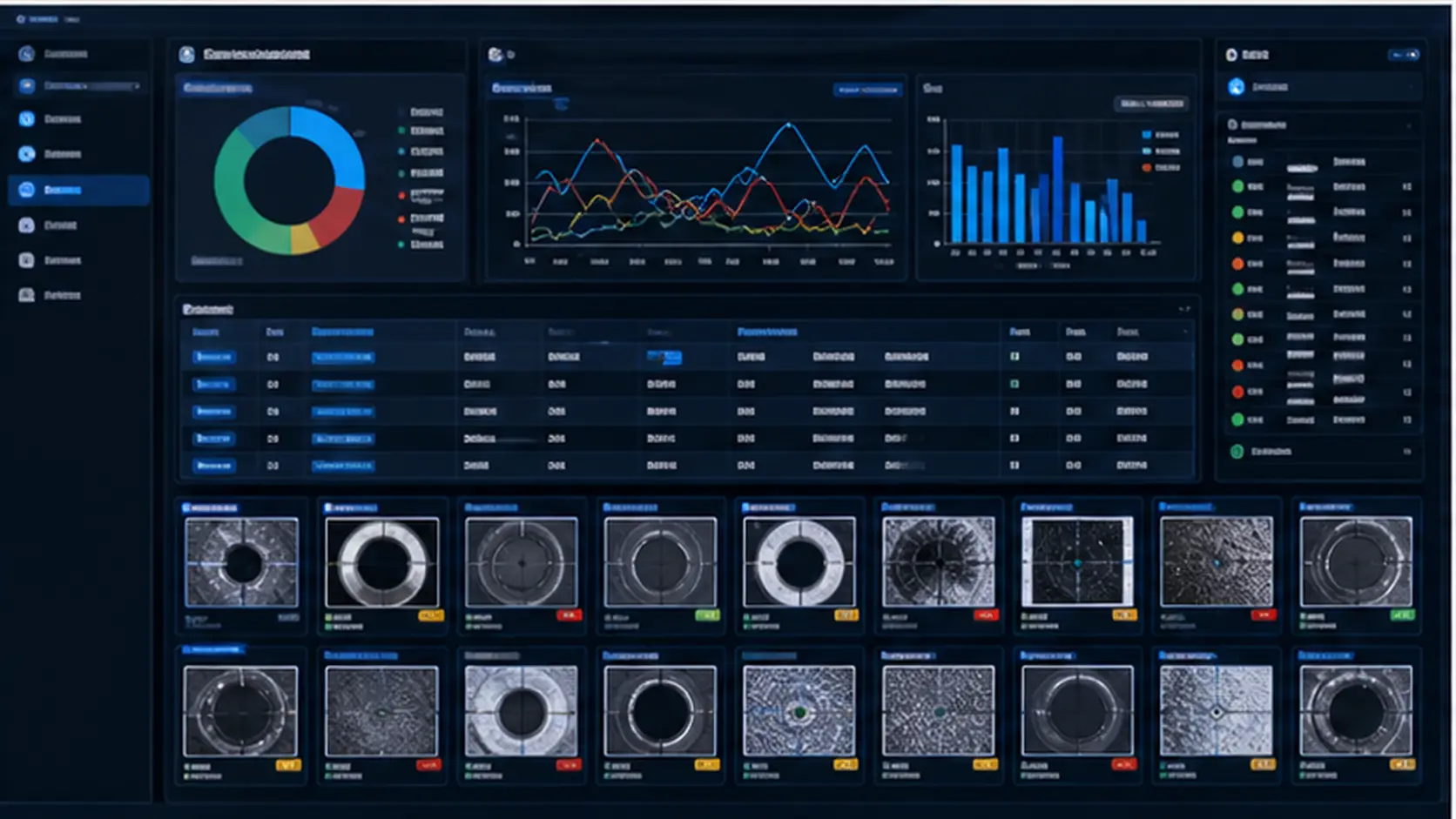 Ciclo dati vision nella sala revisione qualità in funzione su una sala di revisione qualità e piattaforma di tracciabilità