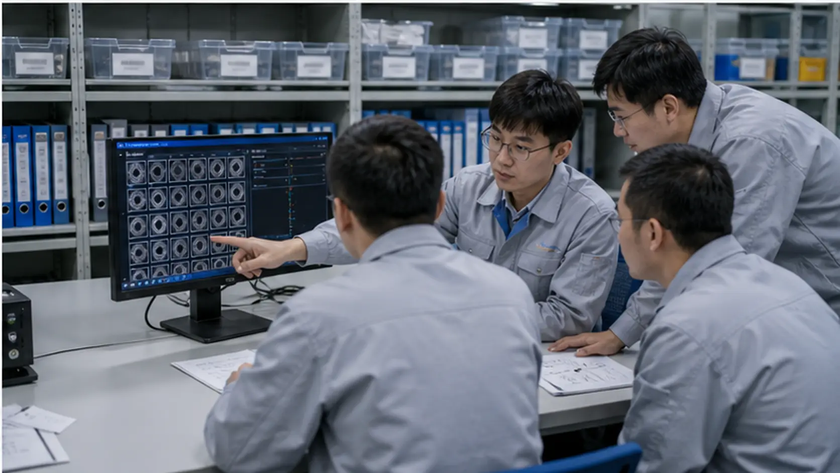 Ciclo dati vision nella sala revisione qualità in funzione su una sala di revisione qualità e piattaforma di tracciabilità